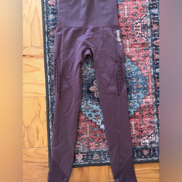Purple Gymshark leggings fitted sheer see through seamless small xs - Picture 3 of 7